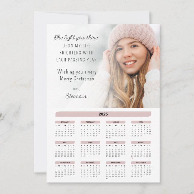 Cartes Pour Fêtes Annuelles 2025 Calendrier Photo Motivational Christmas Card (Devant)