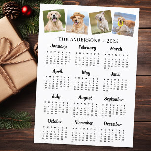 Cartes Pour Fêtes Annuelles 2025 Moderne année complète Calendrier 12 mois 4 P