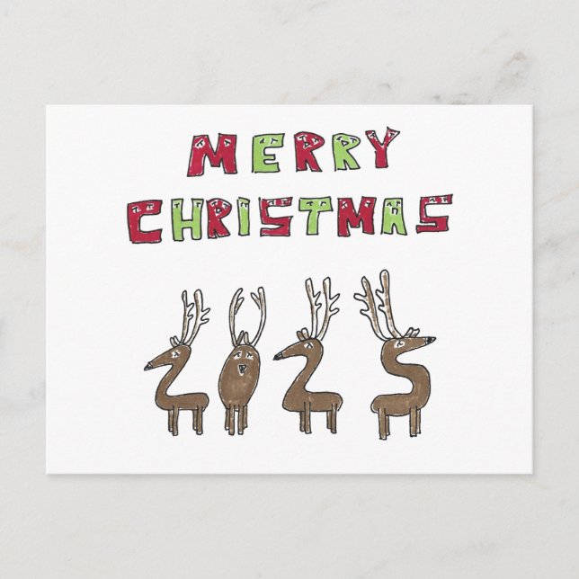 Cartes Pour Fêtes Annuelles 2025 Reindeer Humorous Merry Christmas Cartoon (Devant)