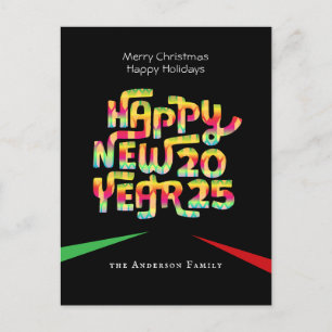Cartes Pour Fêtes Annuelles 2025 Réveillon moderne Elegant Personnalisé