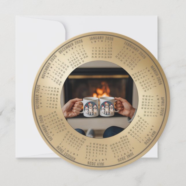 Cartes Pour Fêtes Annuelles 2026 Calendar Christmas with pets Holiday Card (Devant)