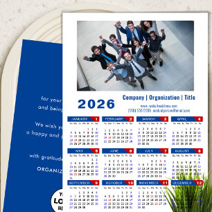 Cartes Pour Fêtes Annuelles 2026 Calendrier Business Photo Logo Minimaliste Bl