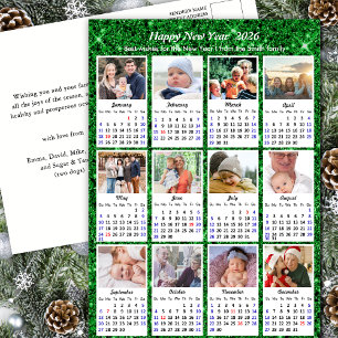 Cartes Pour Fêtes Annuelles 2026 Calendrier Famille moderne 12 Photo Parties s