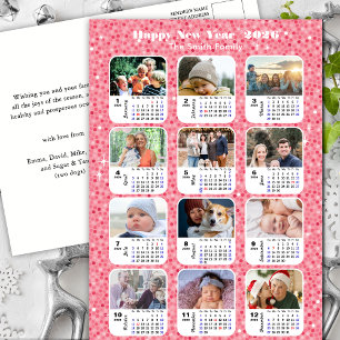 Cartes Pour Fêtes Annuelles 2026 Calendrier Famille moderne 12 Photo Parties s