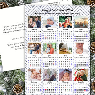 Cartes Pour Fêtes Annuelles 2026 Calendrier Famille Moderne Photo Collage Arge
