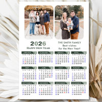 2026 Calendrier Moderne Sage Vert Minimaliste 2 Ph