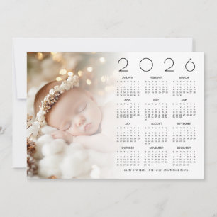 Cartes Pour Fêtes Annuelles 2026 Calendrier Photo Overlay Bébé Bonne année
