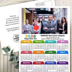 Cartes Pour Fêtes Annuelles 2026 Corporate Photo Calendrier coloré Jours férié
