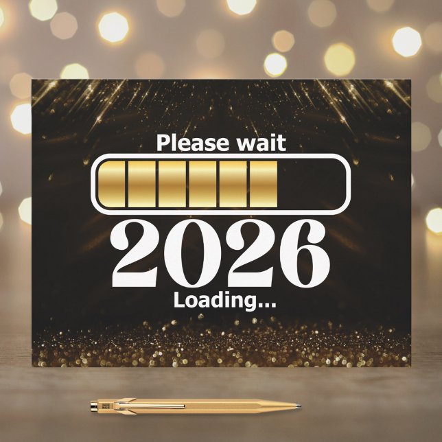Cartes Pour Fêtes Annuelles 2026 Loading Please Wait Happy New Year (Créateur téléchargé)