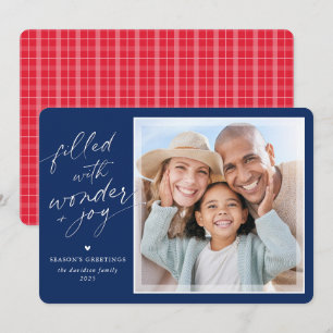 Cartes Pour Fêtes Annuelles 2026 PHOTO DE NOËL élégant superposition type mari