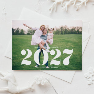 Cartes Pour Fêtes Annuelles 2027 Typographie Horizontale Moderne et Gras pour