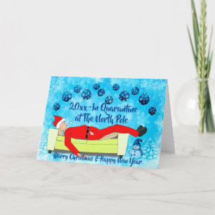 Cartes Pour Fêtes Annuelles 20xx En Quarantaine Le Pôle Nord Noël Drôle