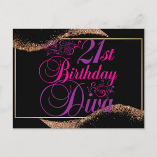 Cartes Pour Fêtes Annuelles 21e anniversaire Diva