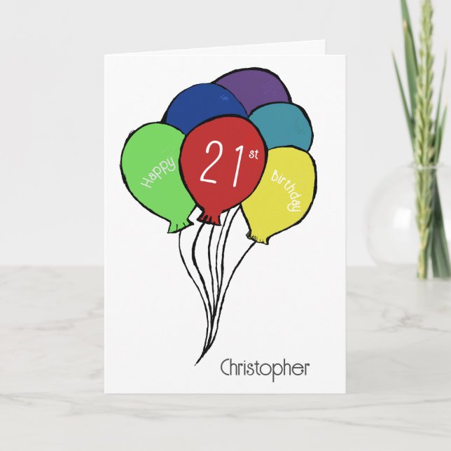 Cartes Pour Fêtes Annuelles 21e anniversaire fils/petit-fils (Devant)