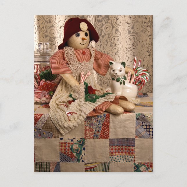 Cartes Pour Fêtes Annuelles 2390 Poupée de Snowman à Noël de courtepointe (Devant)