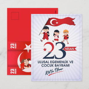 Cartes Pour Fêtes Annuelles 23 Nisan Çocuk Bayrami Fête Joyeuse Pour Les Enfan