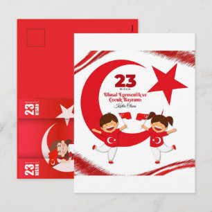 Cartes Pour Fêtes Annuelles 23 Nisan Çocuk Bayrami Fête Joyeuse Pour Les Enfan