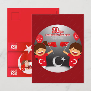 Cartes Pour Fêtes Annuelles 23 Nisan Çocuk Bayrami Fête Joyeuse Pour les Enfan