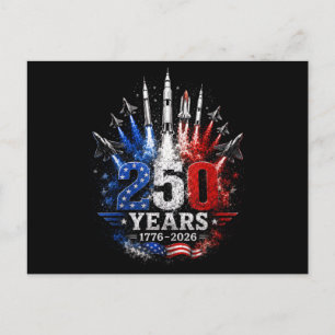 Cartes Pour Fêtes Annuelles 250 Ans 1776–2026 Célébration Patriotique du Ciel