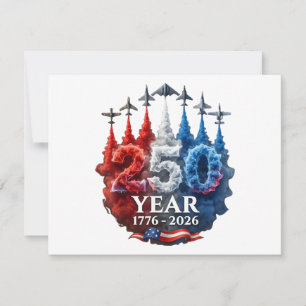 Cartes Pour Fêtes Annuelles 250 Ans Américain 250e USA Patriotique 4 juillet