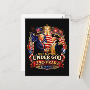 Cartes Pour Fêtes Annuelles 250 Ans Anniversaire Amérique Trump Washington