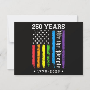Cartes Pour Fêtes Annuelles 250 Ans de Drapeau de Fierté LGBT Américain 250e A