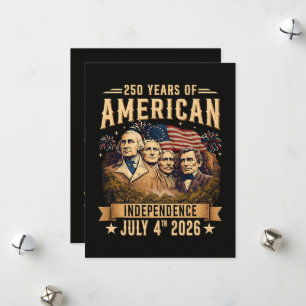 Cartes Pour Fêtes Annuelles 250 Ans d'Indépendance Américaine