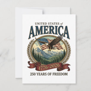 Cartes Pour Fêtes Annuelles 250e anniversaire de l'Amérique