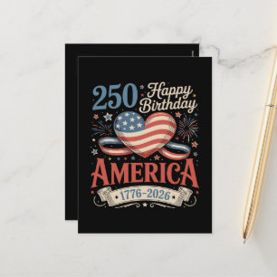 Cartes Pour Fêtes Annuelles 250e anniversaire États-Unis 250 ans