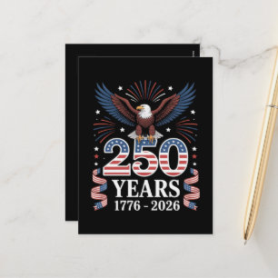 Cartes Pour Fêtes Annuelles 250e anniversaire USA 1776 2026 Aigle patriotique