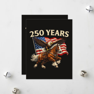 Cartes Pour Fêtes Annuelles 250e anniversaire USA cheval occidental aigle