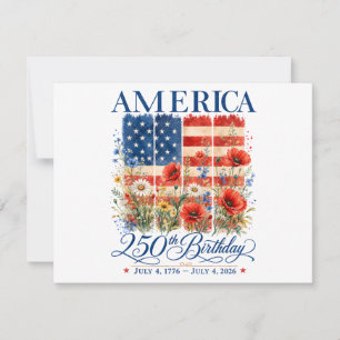 Cartes Pour Fêtes Annuelles 250e anniversaire USA Femmes 4 juillet Amérique 25
