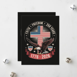 Cartes Pour Fêtes Annuelles 250e anniversaire USA Foi Liberté 4 juillet