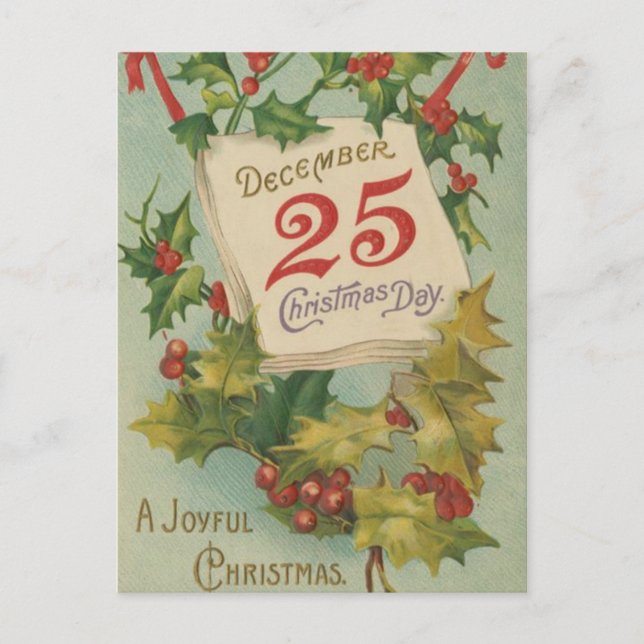 Cartes Pour Fêtes Annuelles 25 décembre jour de Noël (Devant)