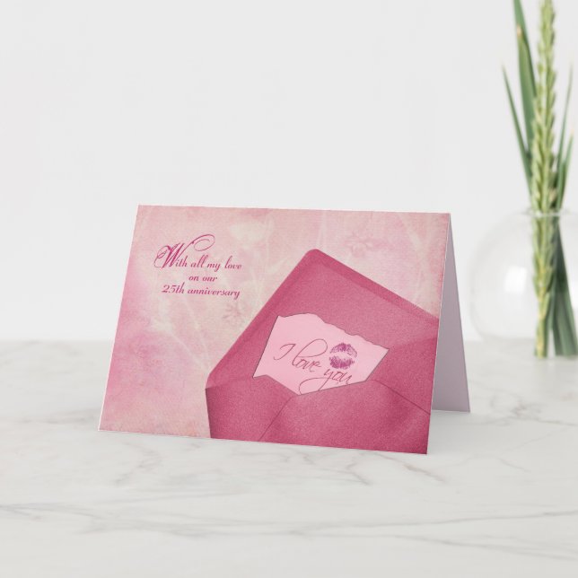 Cartes Pour Fêtes Annuelles 25e anniversaire de mariage dans l'enveloppe (Devant)