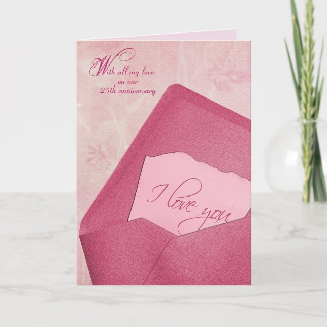 Cartes Pour Fêtes Annuelles 25e anniversaire de mariage dans l'enveloppe (Devant)