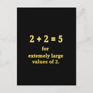 Cartes Pour Fêtes Annuelles 2 + 2 = 5 Blague de maths drôle