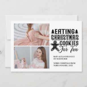 Cartes Pour Fêtes Annuelles 2 biscuits de Noël pour 2 grossesses