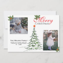 2 branches de Noël et de feuillage Joyeux Noël Pho