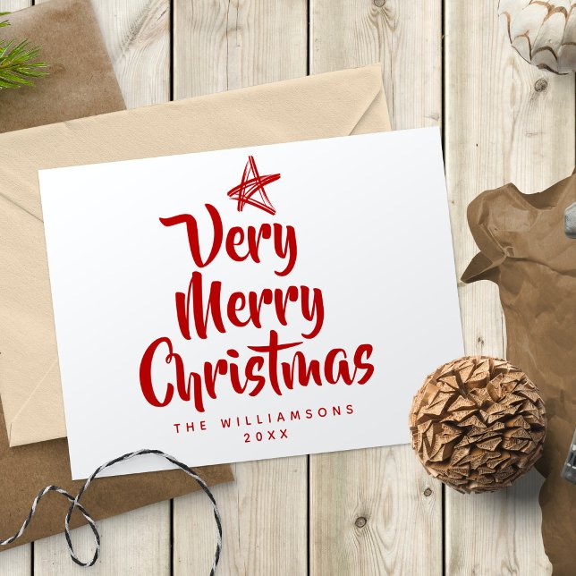 Cartes Pour Fêtes Annuelles 2 Côté TRÈS JEUNE CHRISTMAS Photo Holiday Card (2 Sided VERY MERRY CHRISTMAS Photo Holiday Card)