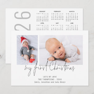 Cartes Pour Fêtes Annuelles 2 Photo 2026 Calendrier Baby First Christmas