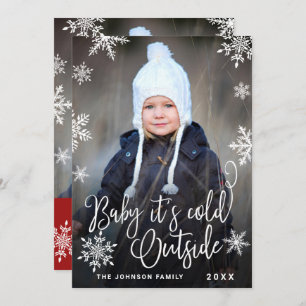 Cartes Pour Fêtes Annuelles 2 PHOTO Bébé de Noël drôle Il fait froid dehors