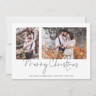 Cartes Pour Fêtes Annuelles 2 Photo Couple First Together Joyeux Noël