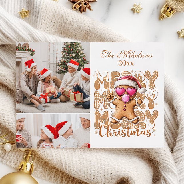 Cartes Pour Fêtes Annuelles 2 Photo Cute pain d'épices Noël (Créateur téléchargé)