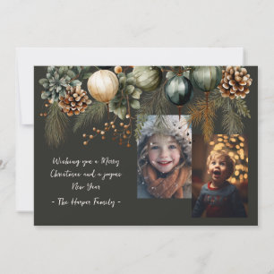 Cartes Pour Fêtes Annuelles 2 Photo Festive Aquarelle Verdure