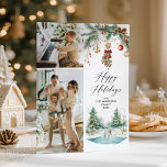 Cartes Pour Fêtes Annuelles 2 Photo Happy Holidays Winter Scene & Mistletoe<br><div class="desc">Partagez vos souhaits les plus chaleureux avec cette carte de vacances 2 photo personnalisée. Avec une scène d’hiver chaleureuse, avec un peu de mistletoe et de verdure, c’est la meilleure façon de présenter vos souvenirs de famille préférés. **Notes : Image du dessus - Photo horizontale préférée & pour l'image du...</div>