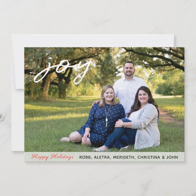 Cartes Pour Fêtes Annuelles 2 Photo Joy Joyeux Joyeux Jours de Noël de famille (Devant)