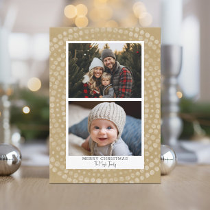 Cartes Pour Fêtes Annuelles 2 Photo - Moderne motif boho à pois Joyeux Noël