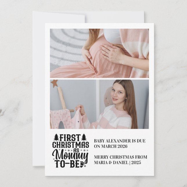 Cartes Pour Fêtes Annuelles 2 Photo Mommy pour Noël Grossesse (Devant)