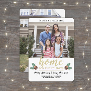 Cartes Pour Fêtes Annuelles 2 Photo Pine Moderne Il n'y a pas d'endroit comme 